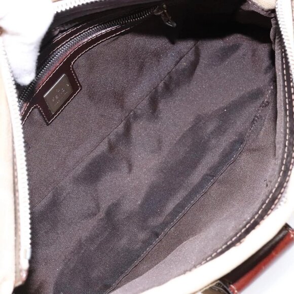 FENDI Zucca Canvas Mamma Baguette Shoulder Bag Beige Silver Auth ep10694 - Picture 10 of 16